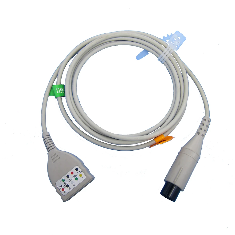 

Compatible With Popular,Din style ECG 5-leads Trunk Cable For 3-5 Leads Patient Monitor