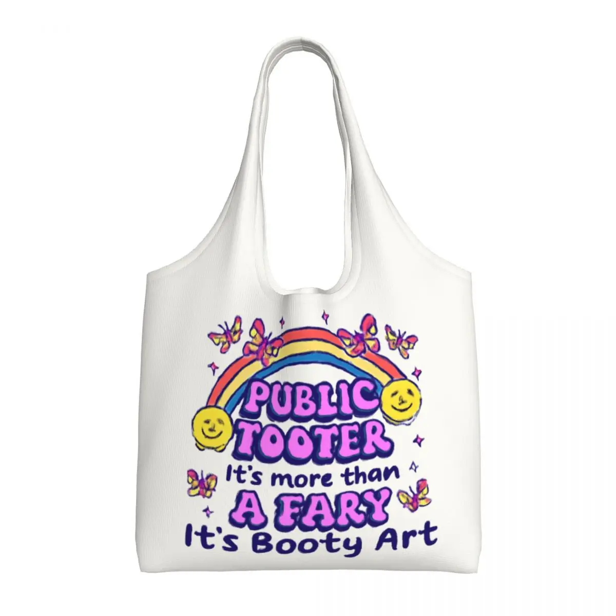 

Public Tooter Booty Art Vibes Large Capacity Canvas Tote Bag Single Shoulder Commute Bag For Women Eco-Friendly Shopping Bag