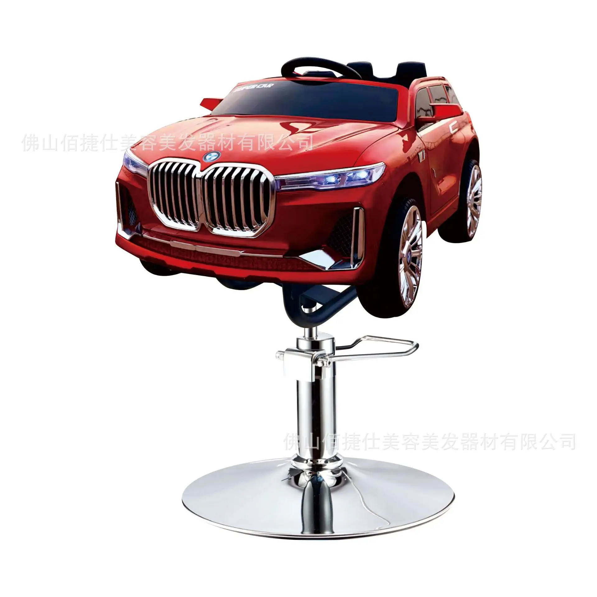 Elektrische kapselstoel voor kinderen Auto Kappersstoel Heffen Roterende stoel Muziek Kinderauto Kapsalon Kinderhaar C