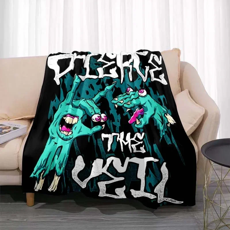 Pierce The Veil Band Printed Flannel Blanket Soft Kid Warm Plush Throw Blanket for Bed Bedroom Sofa Bed Picnic Blanket Fan Gift