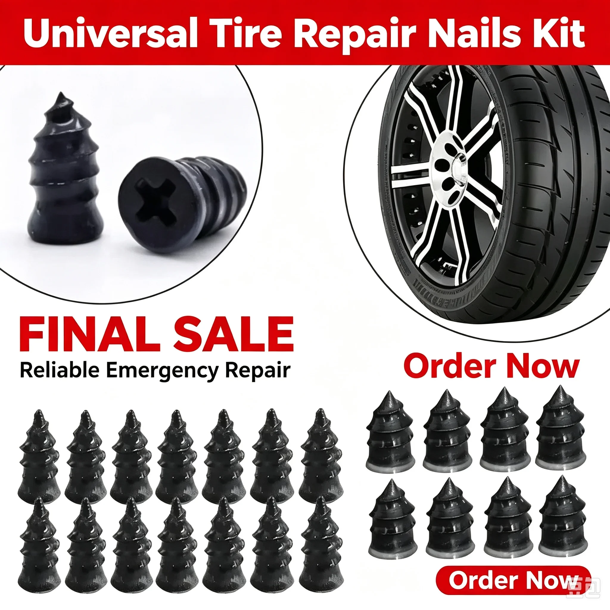 10-300pcs Motorcycle Car Vacuum Tire Repair Rubber Nails Puncture Repair Nails For Truck Scooter Bike Wheel Parts