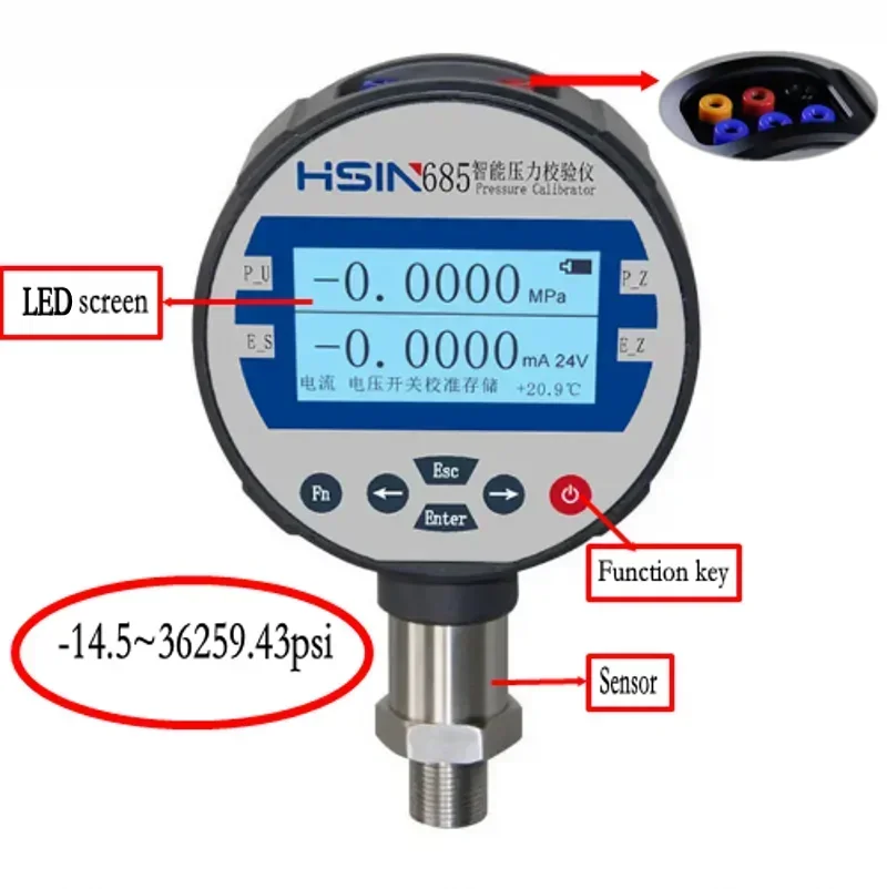 2026  Digital Pressure Gauge Menometer with Electronic Measuring Pneumatic Hydraulic Reference Pressure Gauge Calibrator 60bar