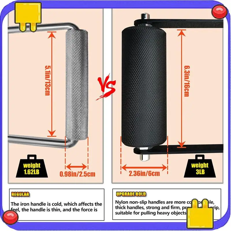 

Gym Lat Pull Down Pulley Cable Machine Handle Attachment Fitness Arm Wrestling Workout Deadlift D Shape Hand Grip-6CM Durable