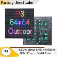 P3 P6 Outdoor Matrix LED Full Color Module 192x192mm 64x64 Pixels SMD1415 Light Programmable Display HUB75 16S RGB Panel Screen