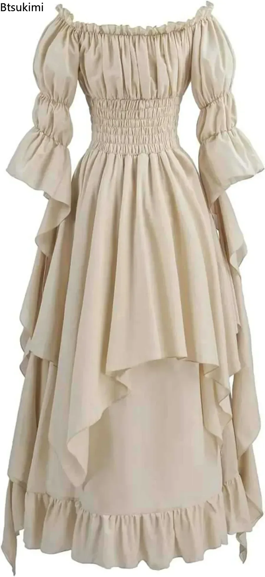 Women European Medieval Renaissance Dress Flare Sleeve Princess Queen Dress Cosplay Costumes Carnival Ball Gown Cosplay Clothes