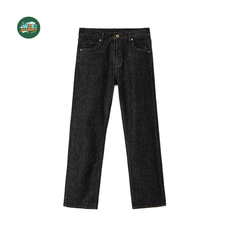 W2EJOURNEY Luxury Quality EU US Size Jean Pants Fleece Lined Loose Straight Stretch Casual Business Washed Jeans For Men