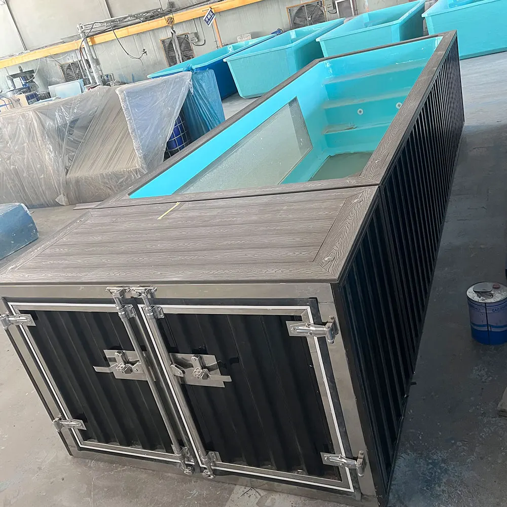 Wholesale Cheap Custom Outdoor Home Above Ground Steel Frame Commercial Fiberglass Frp Shipping Container Swimming Pools