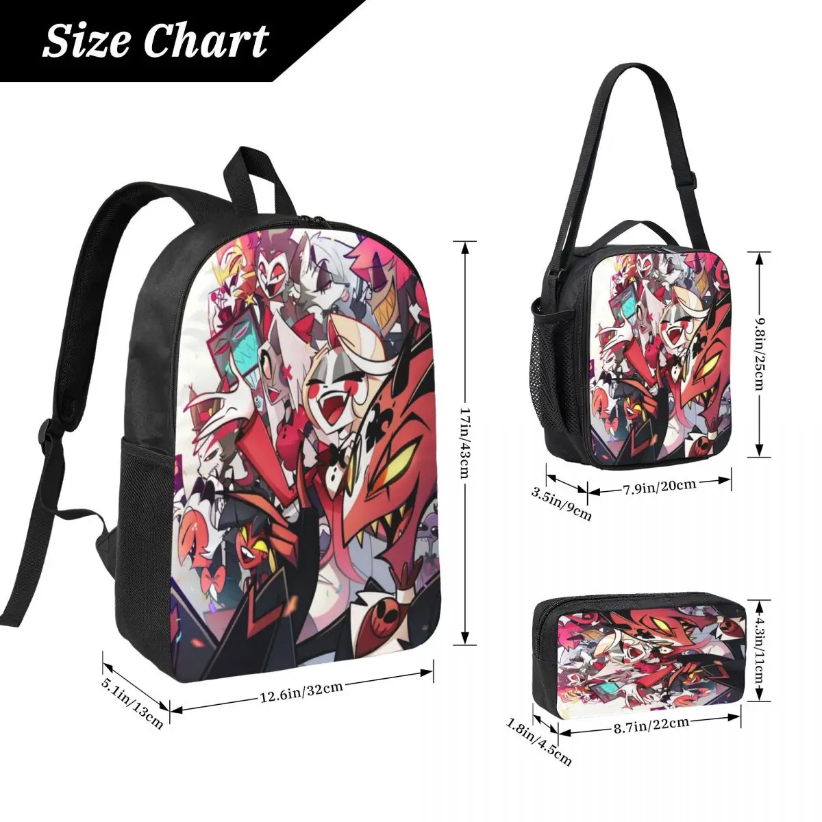 مجموعة حقائب مدرسية لفندق Hazbines مكونة من 3 قطع لصبي فتاة صناديق أقلام رصاص مجموعات حقائب الظهر مع صندوق الغداء لطلاب المدارس Daypack #2