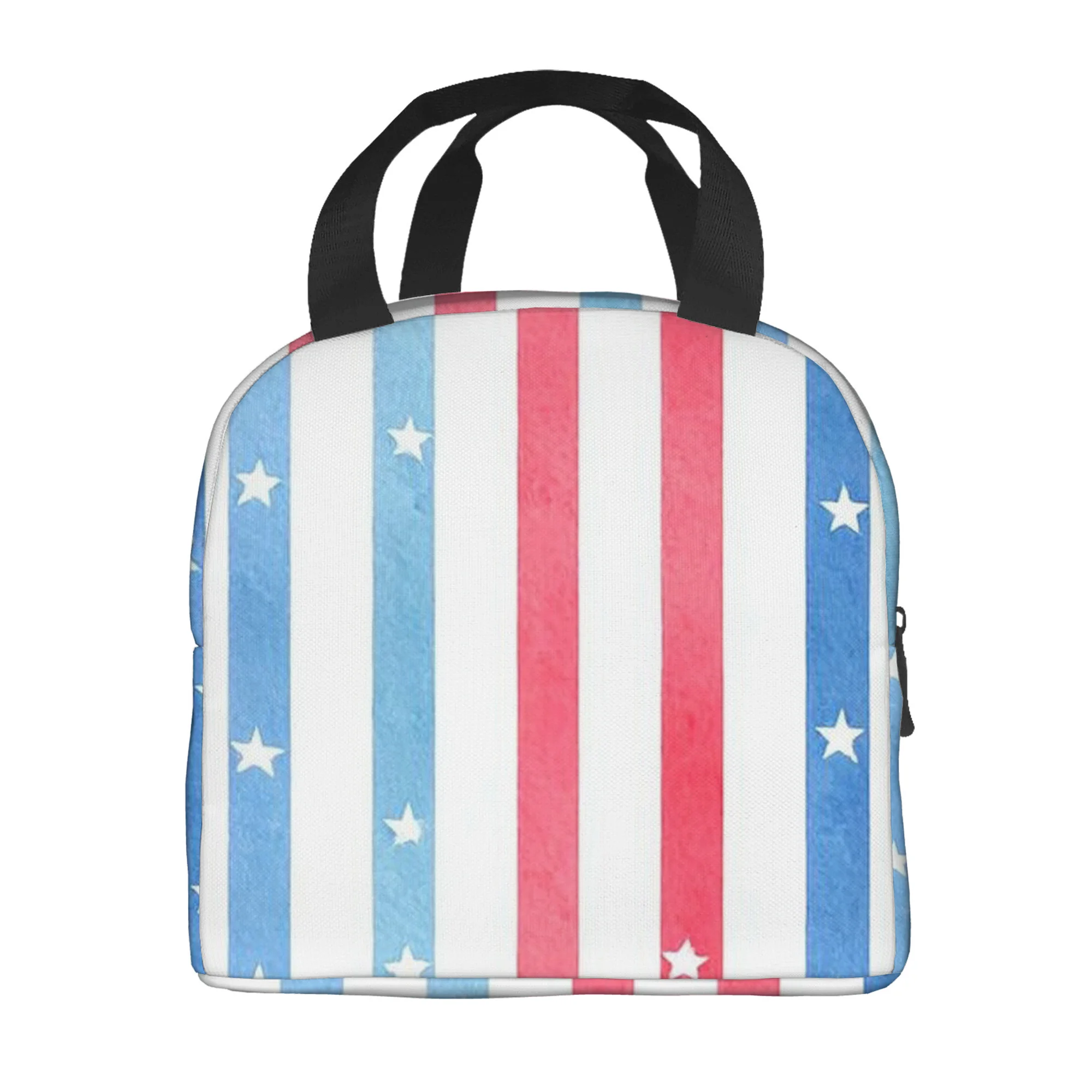 1pc, Red White Blue Stripe Star Printed Thermal Bag, Insulation Bag, Insulated Bag. Not for Food Contact. Suitable for Home