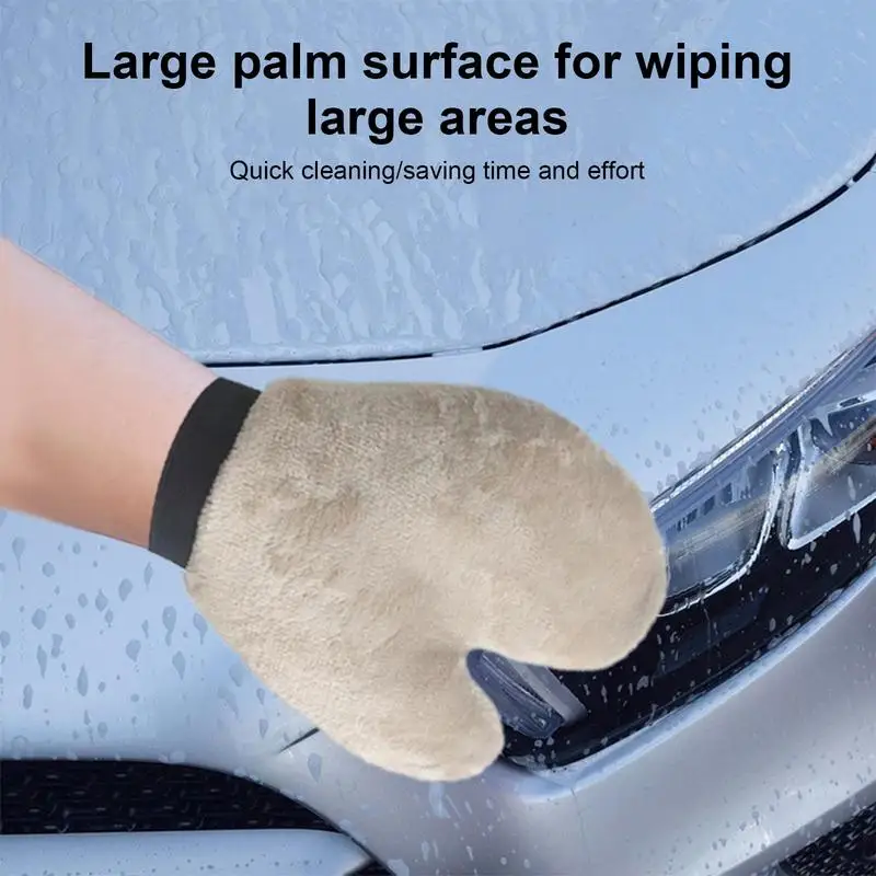 

Car Double Sided Scratch free Wash Mitt Automobile Washing Supplies Dusting Gloves Thickened double sided washing gloves