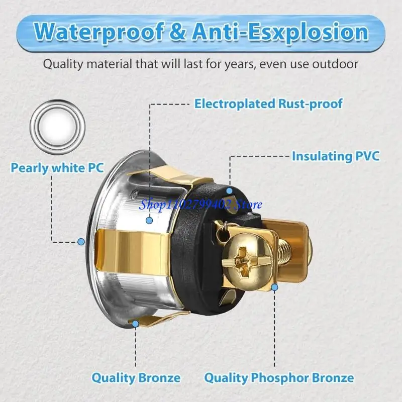 547F ترقيات معدنية تضيء زر ضغط جرس الباب استبدال معدني قوي مقاومة للحرارة تركيب بسيط للمنازل
