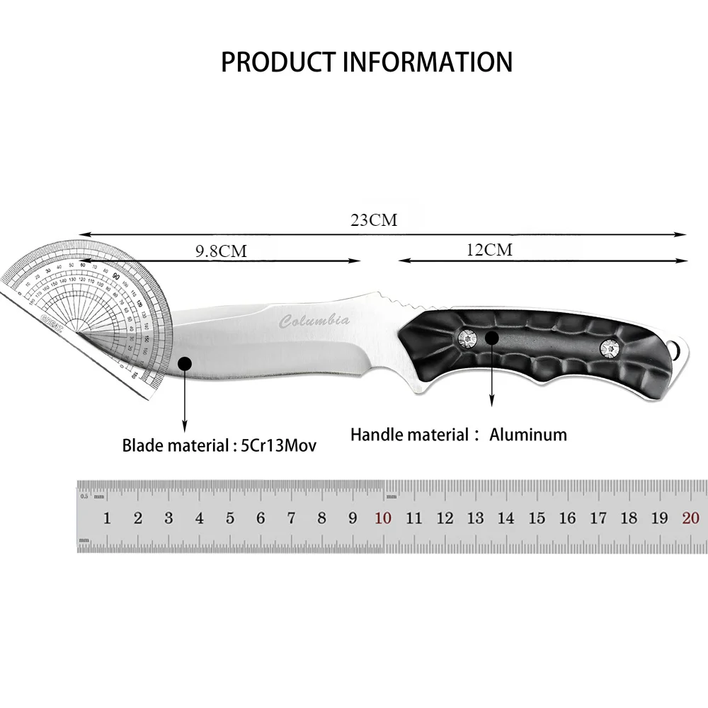 Tactical Fixed Blade Combat Knife 5cr13mov Steel Blade Aluminum Handles Knife Bushcraft Hunting EDC Tools Defense Camping Knives