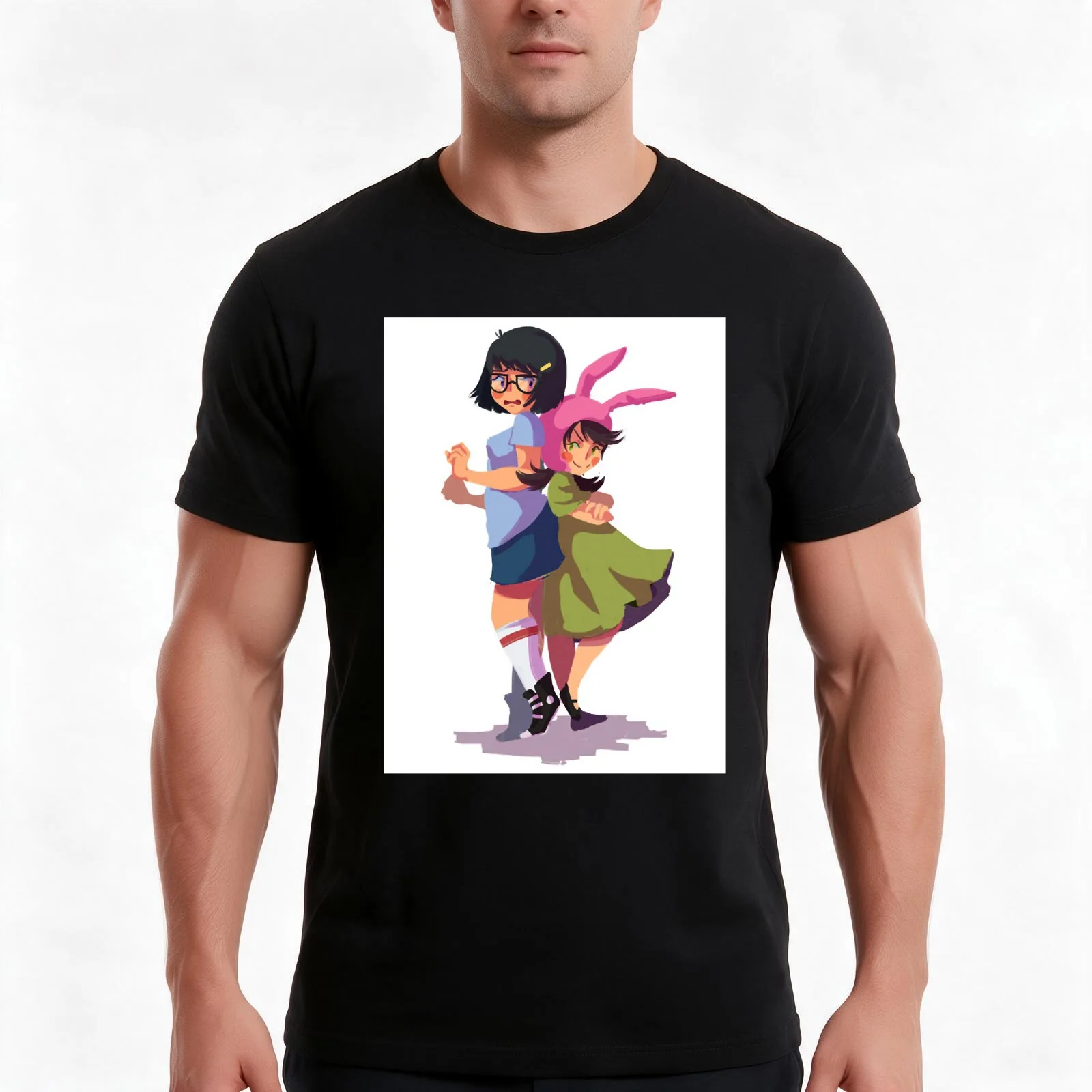 Loves Basket And Tina And Louise Premium Art Good Day T-Shirt, Summer Casual Cotton Tee, Oversized Streetwear Tops, 100% Cotton