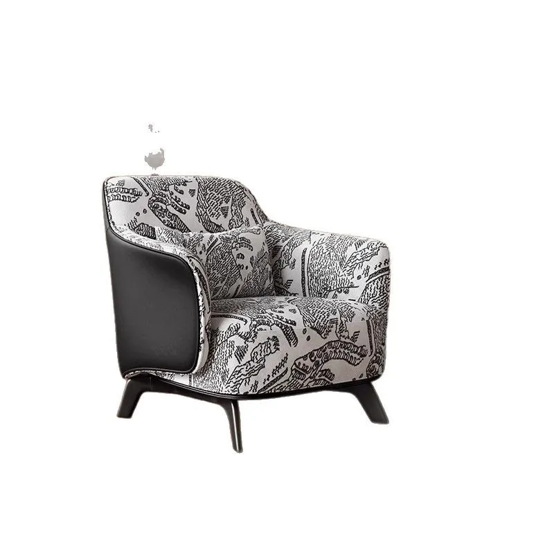 Wabi wind living room single sofa chair light French retro leisure chair B & B hotel reception designer single chair