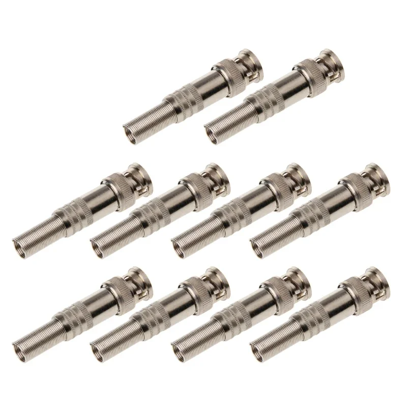 ESCAM 10Pcs BNC Male Plug Connector To Screw For RG-59 Coaxical Cable CCTV Camera