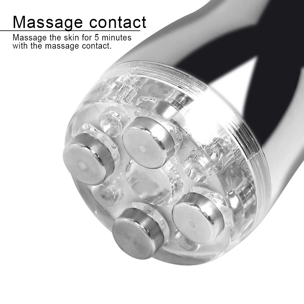Led fóton facial máquina sem agulha mesoterapia eletroporador vibratório massageador facial rejuvenescimento da pele levantamento