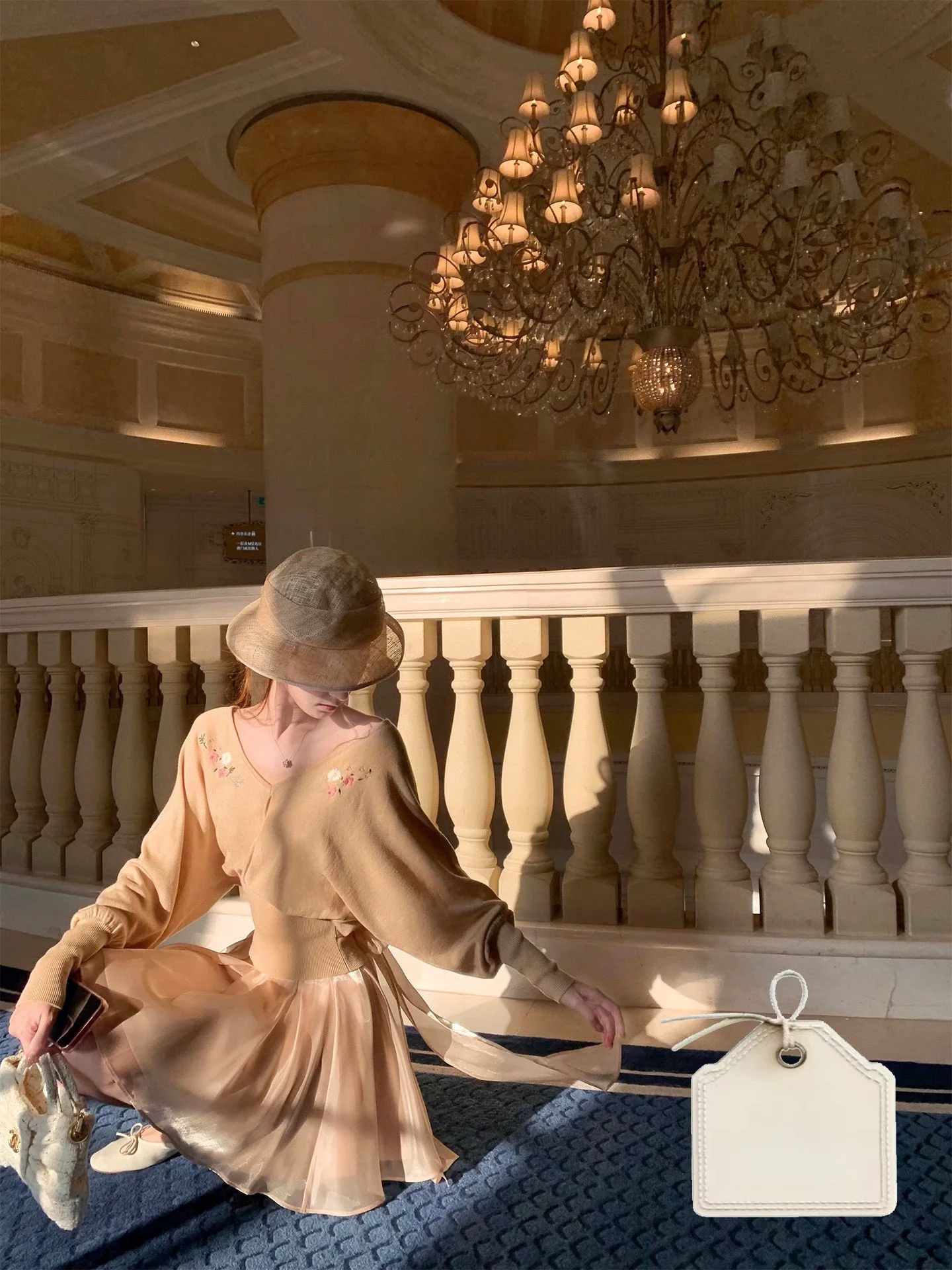 

SourceWithU Camere Knot Knitted Sweater 3 Colors Embroidery Ele Lady Sle Long Sve Women's Mid-Length Coat