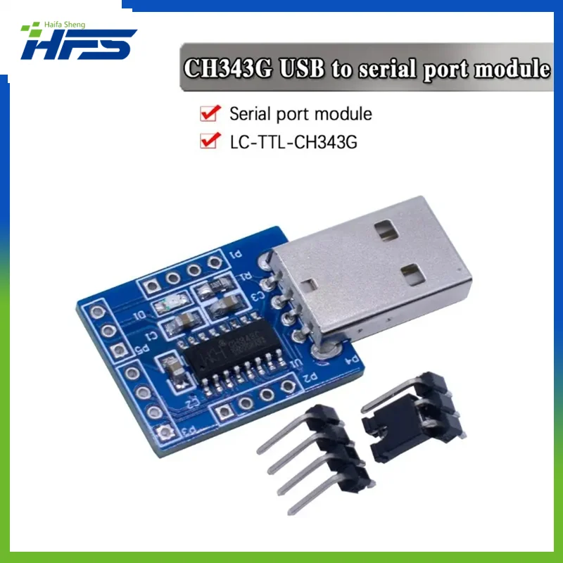 

TTL Converter CH343G USB To Serial Port Module Supports 50bps-6Mbps RTS DTR DCD RI DSR CTS RS232 Interface Board