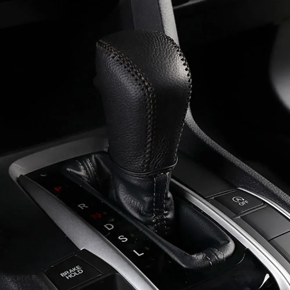 AT Gear Shift Collars for Honda Civic X 10th 2016 2017 2018 2019 2020 2021 Interior Car Gear Head Shift Knob Cover Accessories view 2
