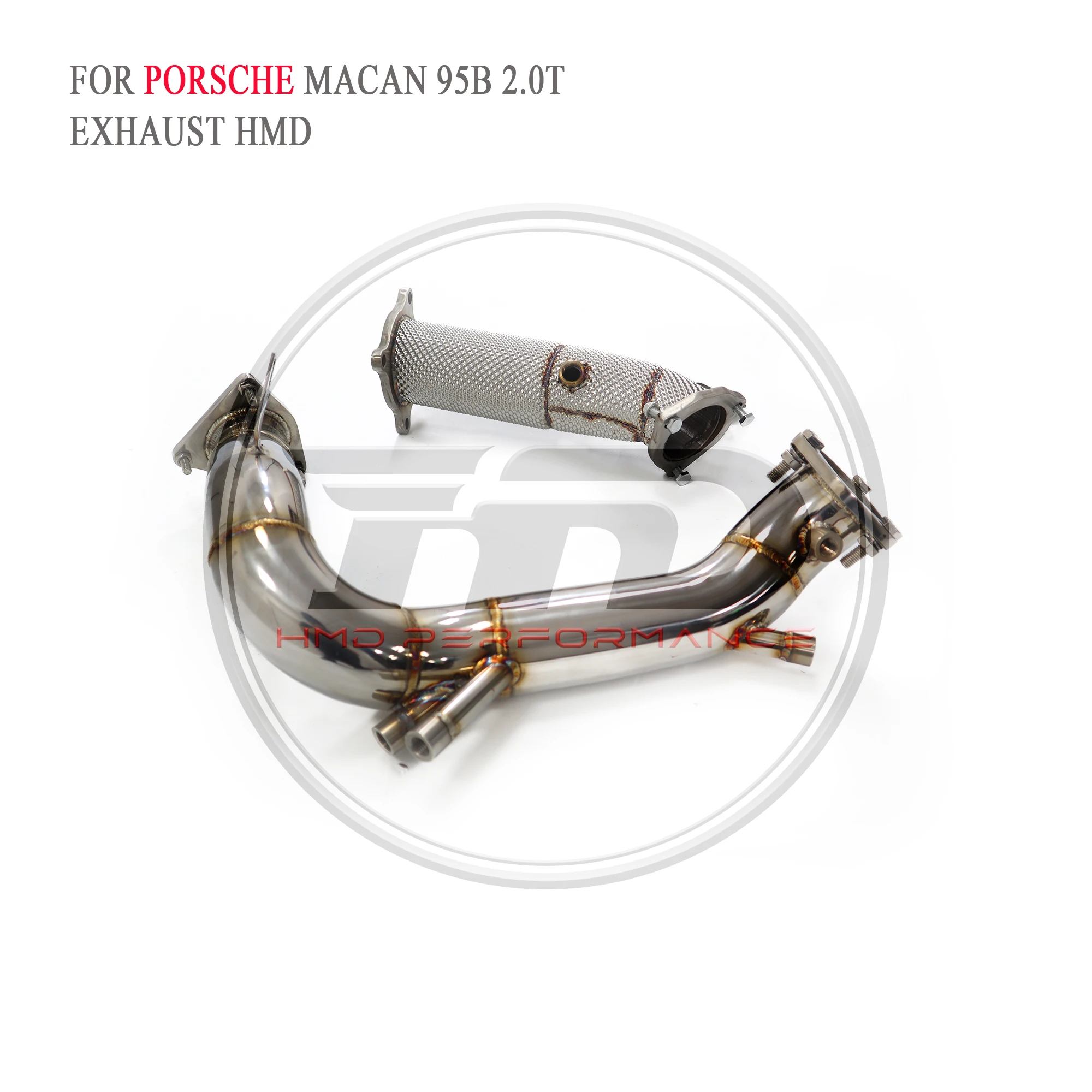 HMD Exhaust System High Flow Performance Downpipe for Porsche Macan Facelift 2.0T 2020+ With Heat Shield Pipe