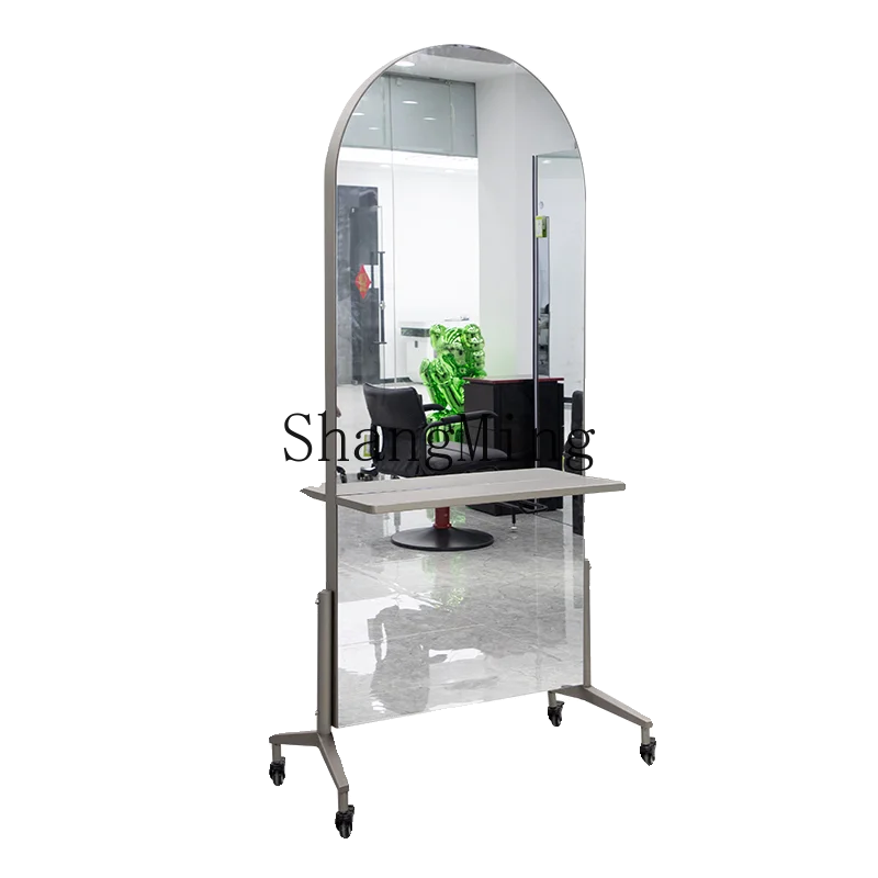 

ZYYhair salon mirror table school teaching special removable steel floor full mirror double-sided hair salon hair cutting