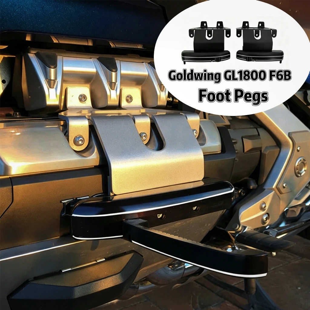 For Honda Gold Wing 1800 GL1800 Flip Out Foot Pegs Stealth Pedestal Pedal 2018-2023 Goldwing Highway Pegs Foot Engine Protection