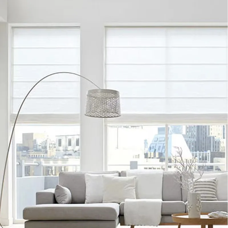 100% Blackout Double Layers Day Night Roman Shades Window Electric Motorized Zebra Roman Blinds for Window