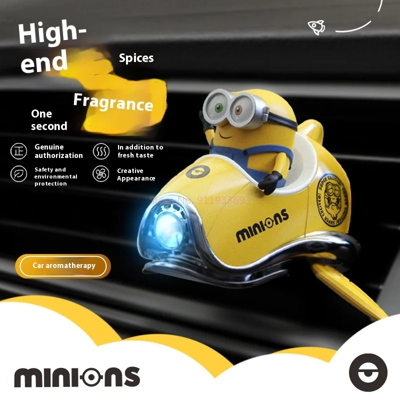 Minions New Cartoon Car Air Freshener Rotating Propeller Outlet Fragrance Magnetic Design Auto Accessories Interior Perfume gifl