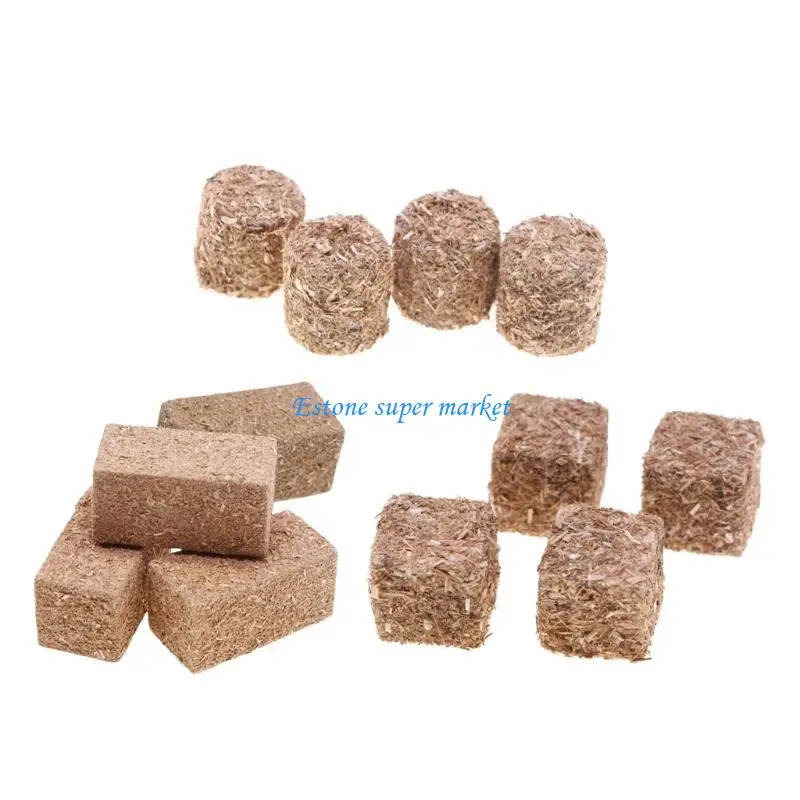 090B 8 قطع من الخشب الطبيعي هايز كومة مصغرة لبيت الدمية ديكورات المزرعة الإبداعية #2