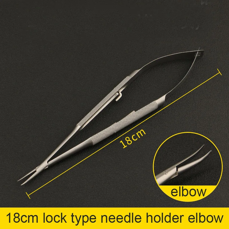 Lock-type Needle Holder  Microsurgery Needle Device Stainless Steel Fine Needle Holder