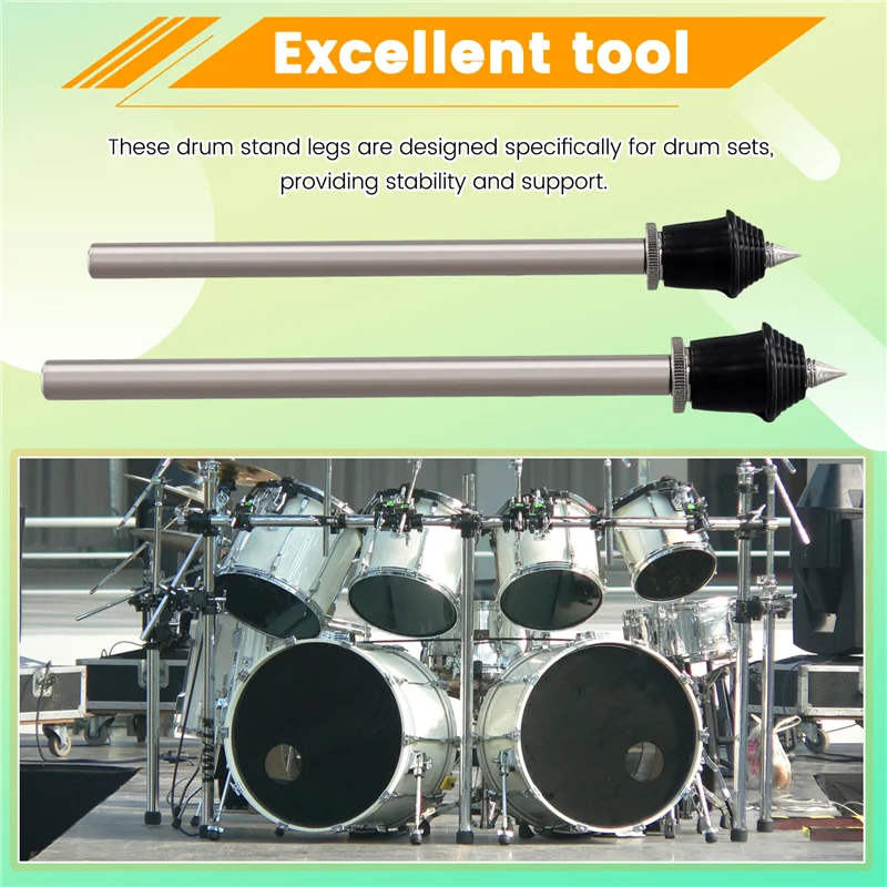 ABXI 2Pcs Drum Legs Drum Leg Clamp Holder Drum Set Accessory Drum Bracket Portable Professional Accessories