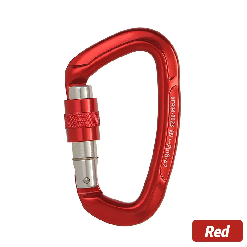 Outdoor professionele rotsklimmen karabijnhaak 25kN slot D-vorm veiligheidsgesp voor sleutels gereedschap apparatuur