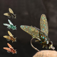 10/16/20mm PVC Fly Fishing Flies Soft Rubber Fly Fishing Lures Lifelike Flies Insects Lures Barbed Hooks Fishing Accessories
