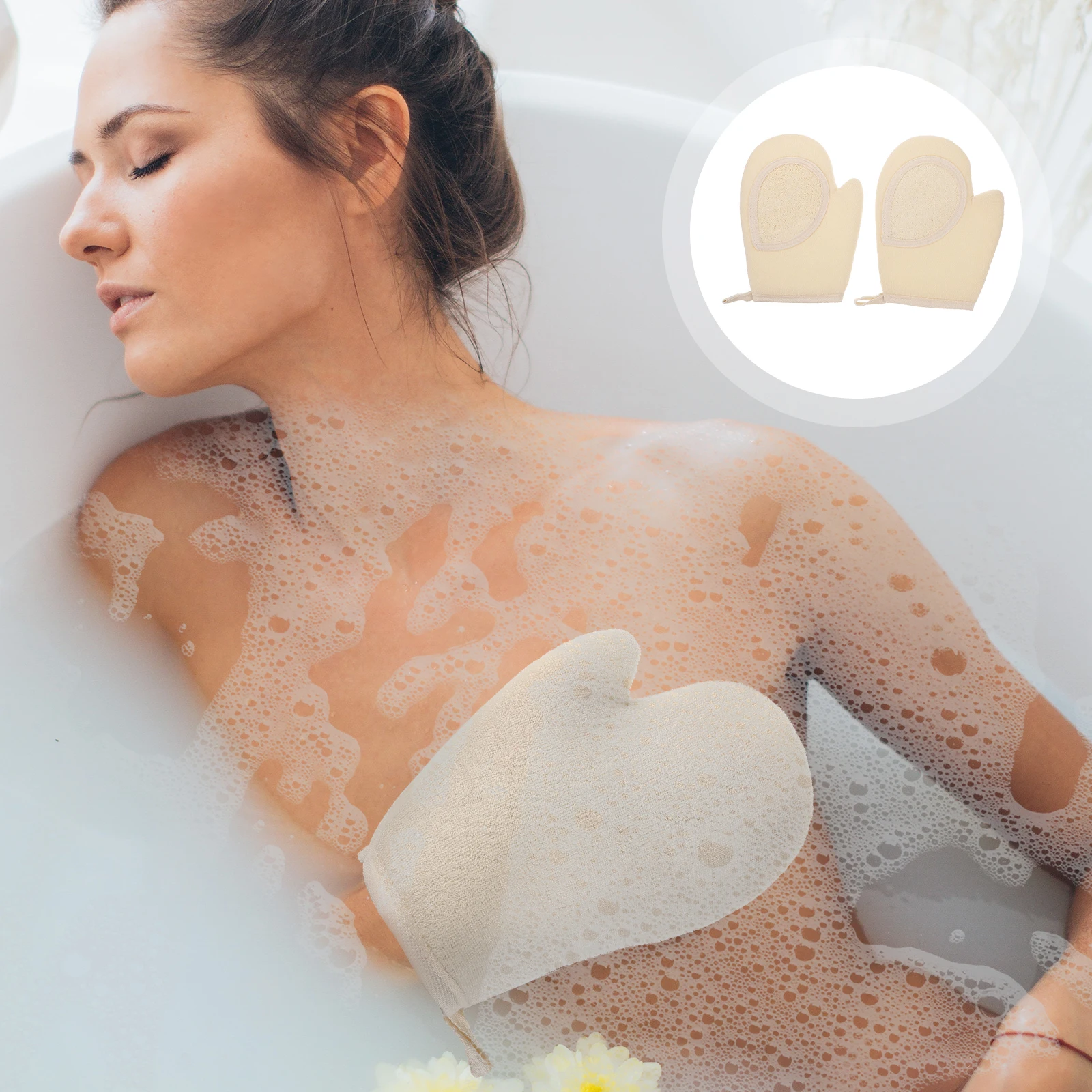 

2Pcs Towel Gloves Exfoliating Tools Body Scrubbers Shower Supplies Bath Gloves Bathroom Accessories Bath Sponge