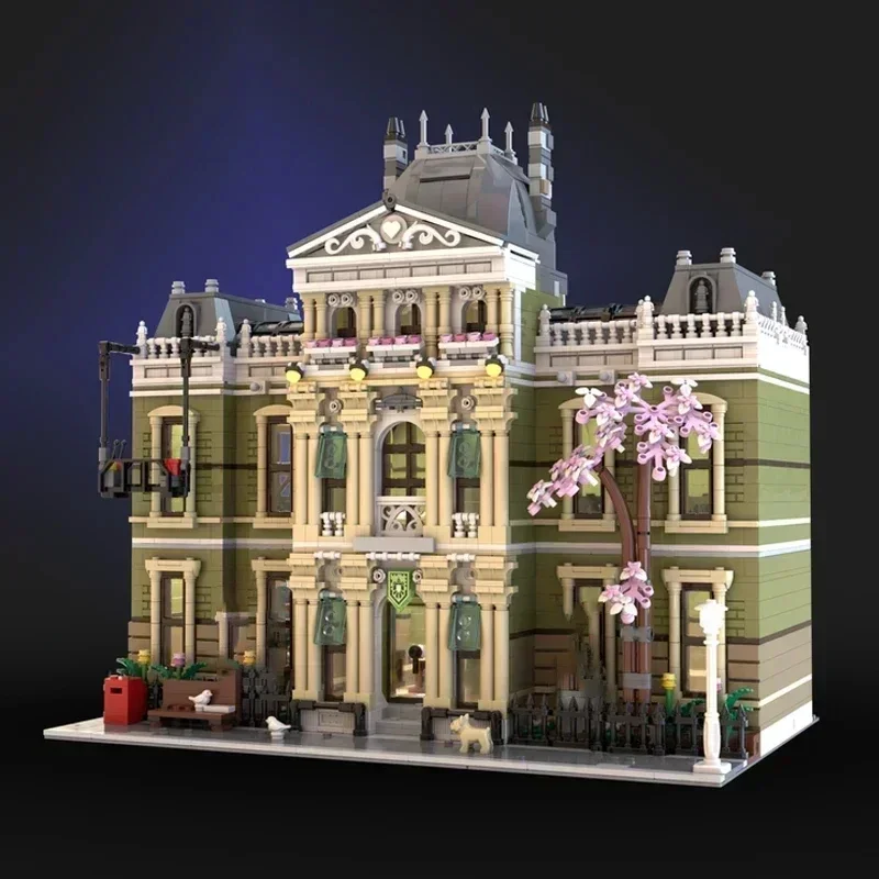 Cidade rua vista modelo moc tijolos de construção pública história natural museu tecnologia modular presentes feriado montar brinquedos terno