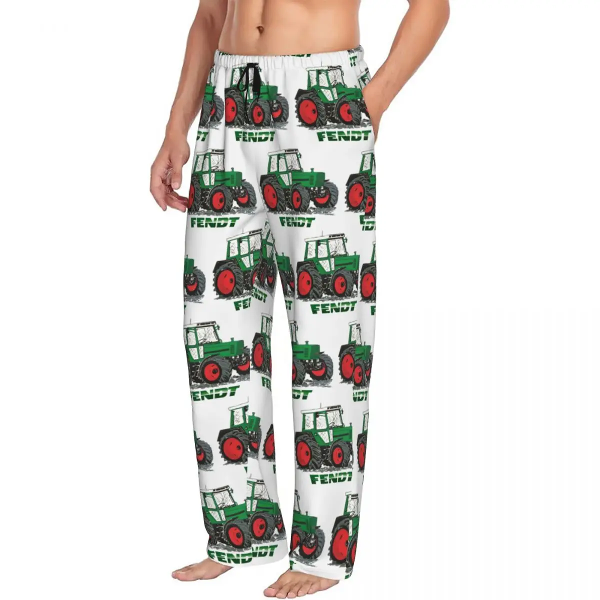 Custom Print Fendt Tractor Pajama Pants Men's Sleep Sleepwear Bottoms with Pockets