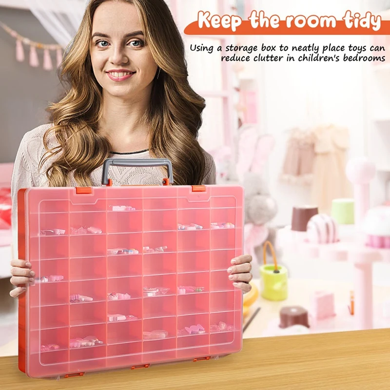조절식 칸막이 플라스틱 정리함, 공예품 보관 정리함, 태클 박스 정리함, 대형 48 그리드