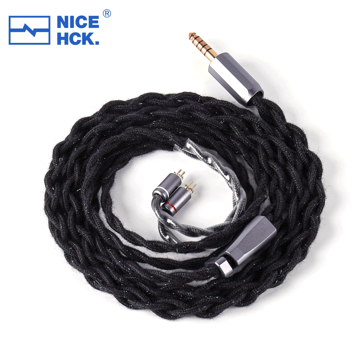 NICEHCK AuKingUltra HiFi IEM Cable 7N OCC 4N chapado en oro actualización reemplazar Audiophile Cable de 2 pines enchufe OFC para Hexa Chopin F1 Pro