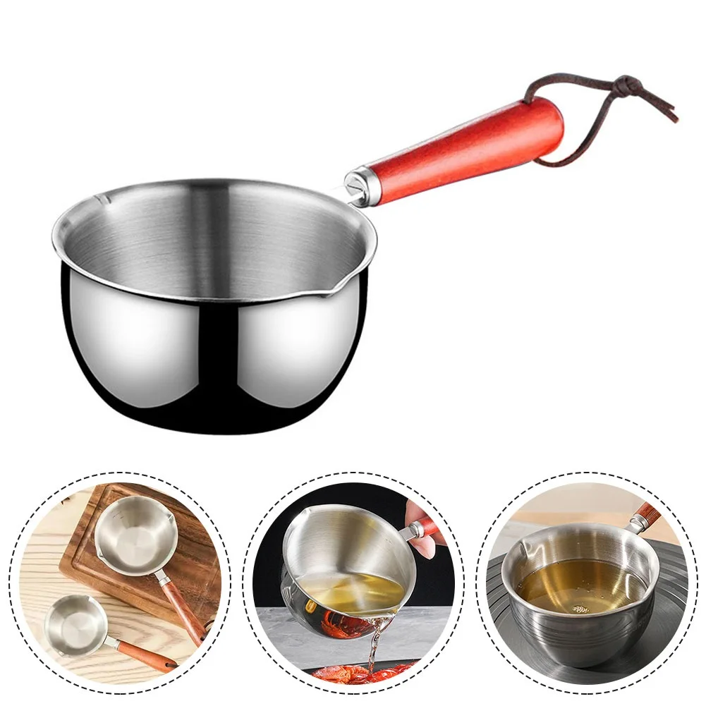 Stainless Steel Melting Pot For Cooking Tasks Suitable For Induction Gas Or Electric Stoves Easy Storage With Handle Feature