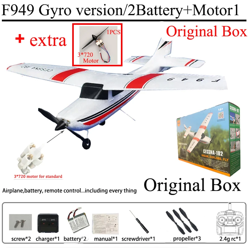 WLtoys F949 2.4G 3D6G 3Ch RC Vliegtuig Vaste Vleugel Vliegtuig Outdoor Speelgoed Drone RTF Upgrade Versie Digitale Servo F949S Met Gyroscoop