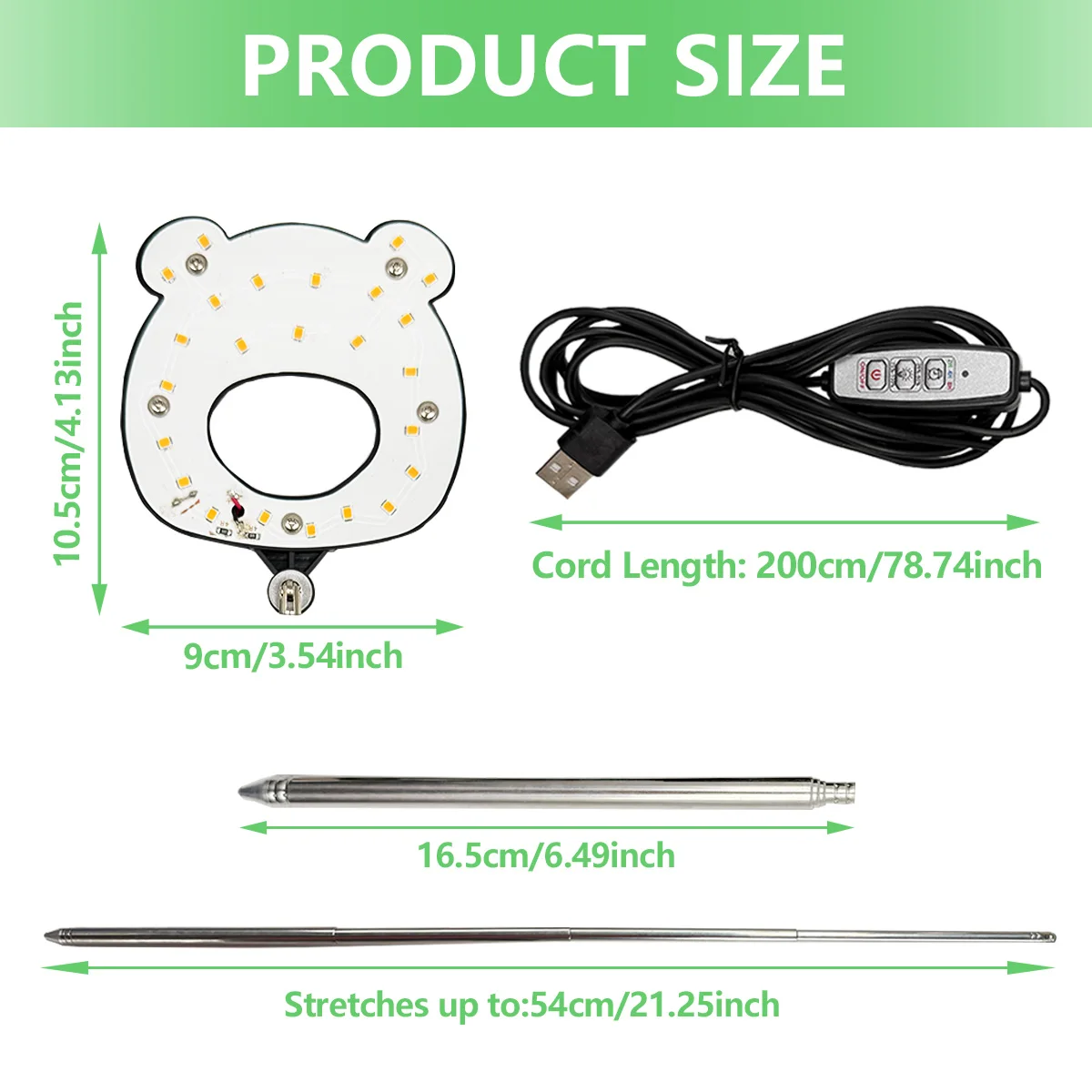 أضواء نمو النباتات ذات الطيف الكامل LED من Bear، أضواء نباتية صغيرة داخلية، أضواء نباتية، سطوع توقيت USB، تعديل الارتفاع #4