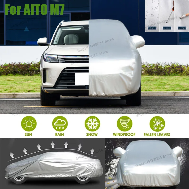 

For AITO M7 Auto parts Anti snow Anti dust Sunscreen Anti-uv Anti peeling paint And Anti Rainwater 210t car cover Car cover