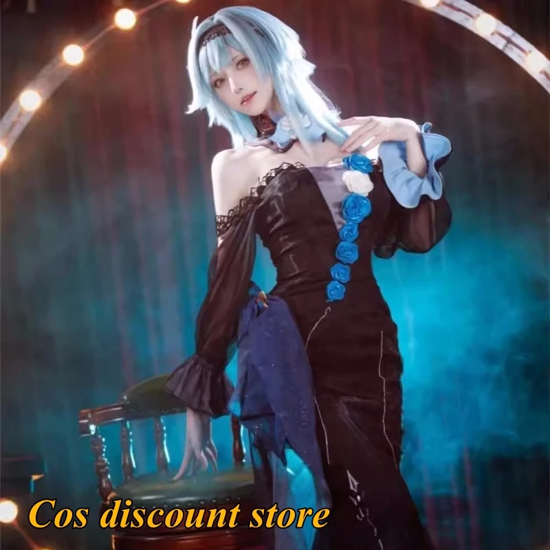 

Genshin Impact Eula Lawrence Cosplay Costume Anime Women Long Dress Role Play Clothing Comic-con Concert Party Suit Stock