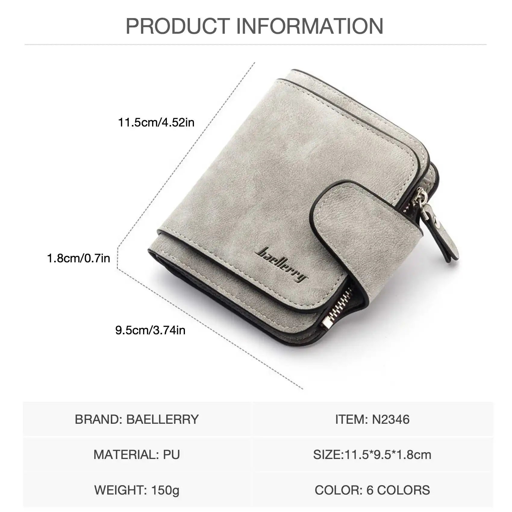 Buckle Abrasive Leather PU Women's Short Wallet Fashion Casual Trifold Purse Multi-Card Holder Coin Purse