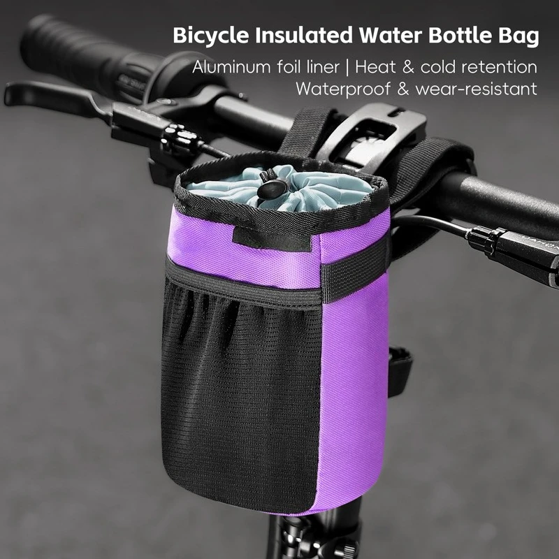 

Изолированная сумка для бутылки с водой на руле, прочная, термостойкая, водонепроницаемая, легкая для MTB, дорожных велосипедных аксессуаров