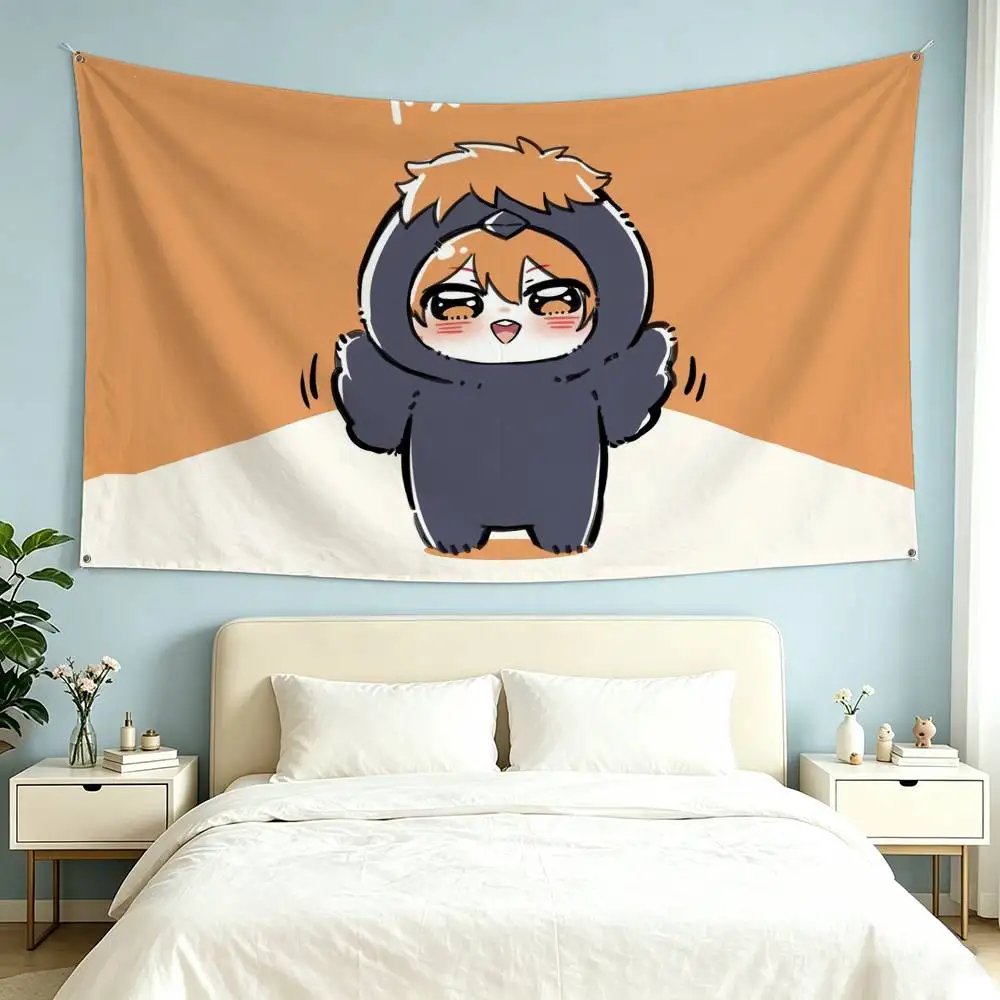 Anime H-Haikyuu S-Shoyo Hinata  Flags Wall Hanging Tapestry Outdoor Garage Room Decorative flag Background Blanket