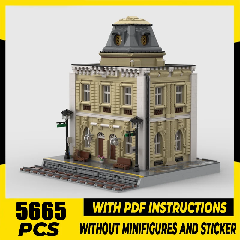 Street View Model Moc Building Blocks Modular New Train Station Model Technology Modular Brick DIY Construction Toy Gifts