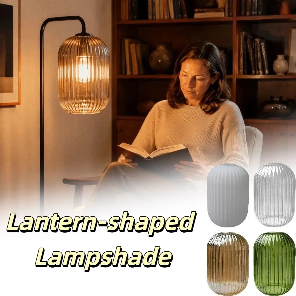 Decorative Cover Striped Glass Lamp Shade Vertical Striped Hand Blown Glass Pendant Light