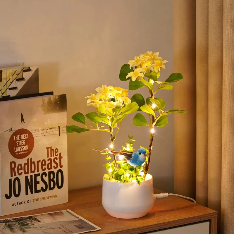 

Светильники в горшках Новые светодиодные фонари Спальня Атмосфера Макет Моделирование огней Фестиваль Светящиеся креативные украшения