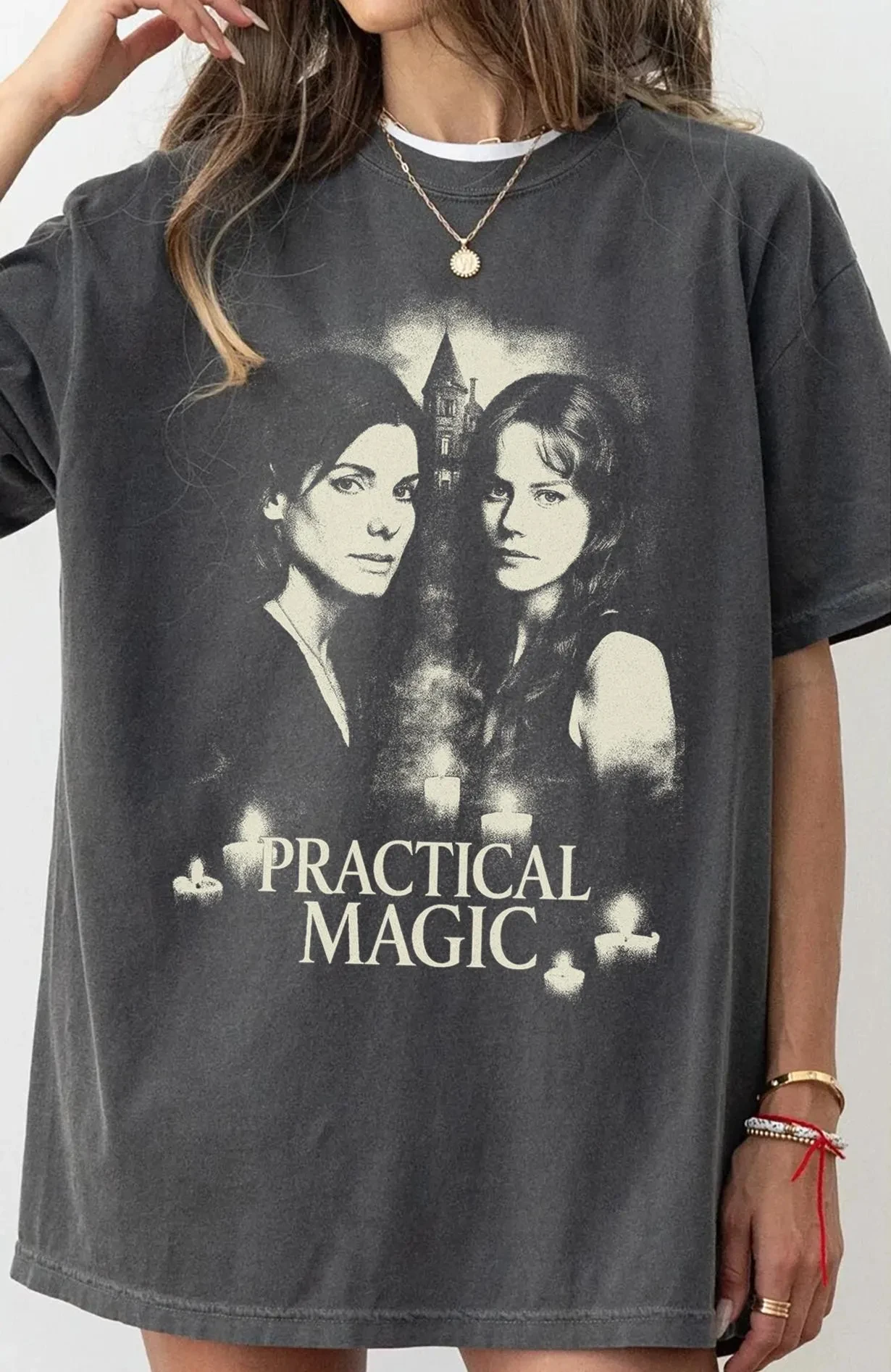Practical Magic T-Shirt: Comfort Colors Witchy 90s Tee Graphic Short Sleeve Men's T-shirts for Summer Unisex All-Season